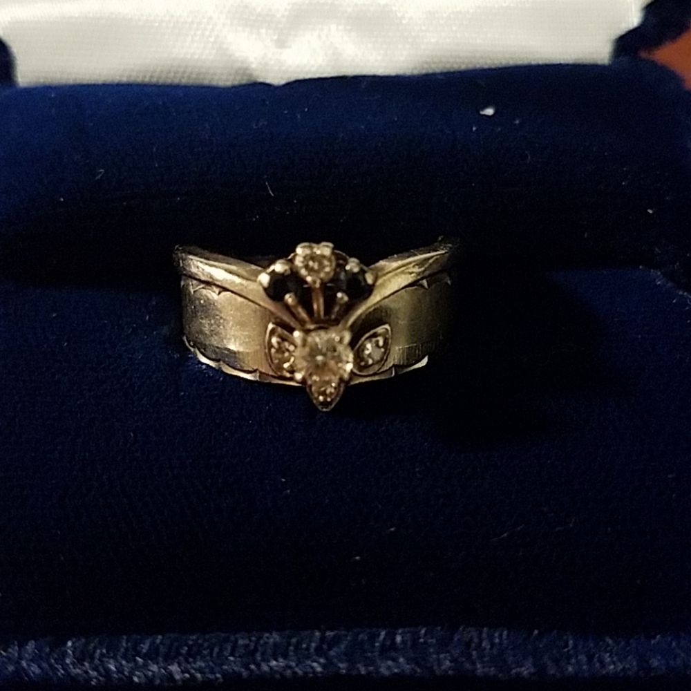 vintage 14 karat white gold bridal set